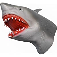 Yolococa Marioneta de Mano de Tiburón Cabeza de Animal Realista de Goma Suave Regalos Juguetes para Niños Shark Puppets